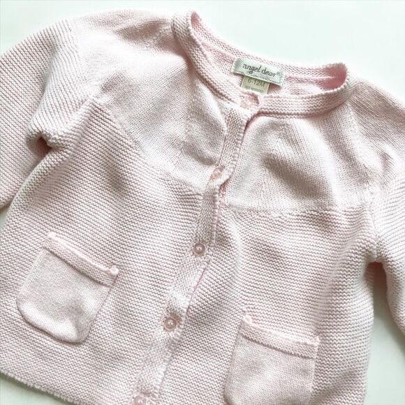 Angel dear pink knit cardigan EUC 6-12 months - Picture 2 of 4